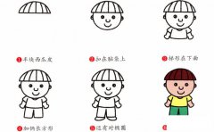 弟弟人物简笔画步骤图片大全