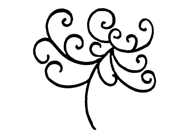 手绘线条菊花简笔画图片