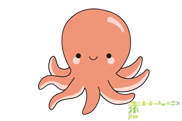 卡通章鱼简笔画图片