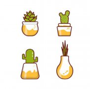 24款漂亮的盆栽小植物简笔画