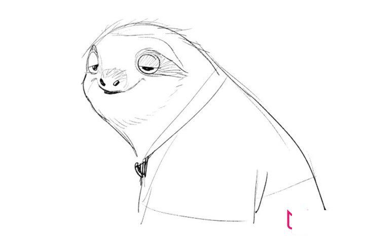 疯狂动物城树懒简笔画图片