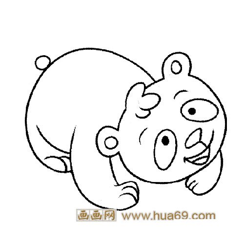 淘气的大熊猫宝宝简笔画7
