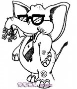 装酷的大象简笔画