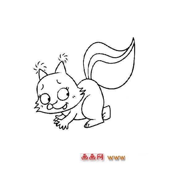 惊慌失措的松鼠简笔画