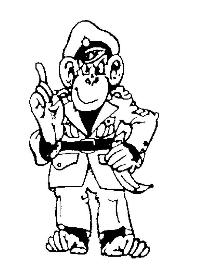 猴子警官动物简笔画步骤图片大全