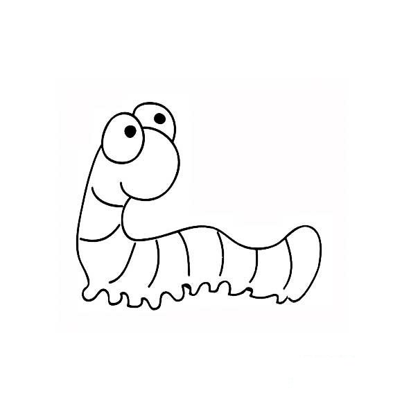 大青虫子的卡通画法