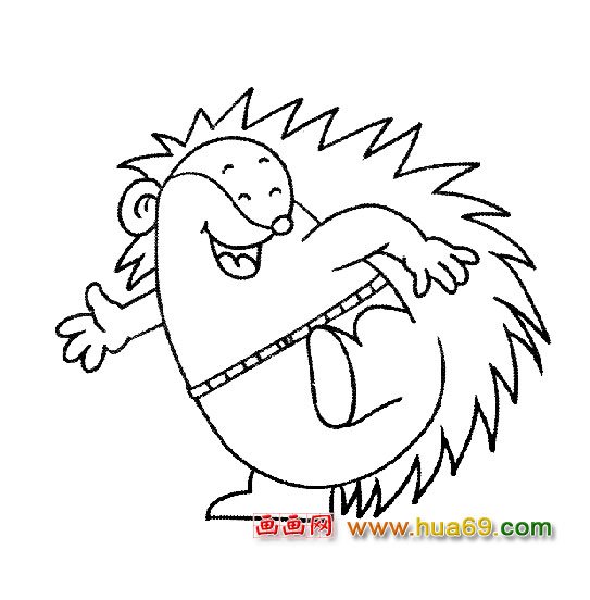 玩耍的小刺猬【简笔画】1