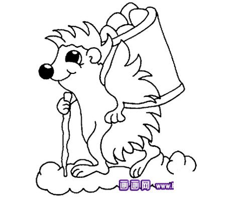 可爱小刺猬简笔画3