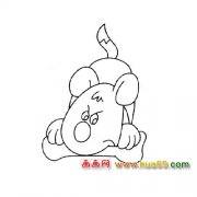 简笔画：吃骨头的小狗2