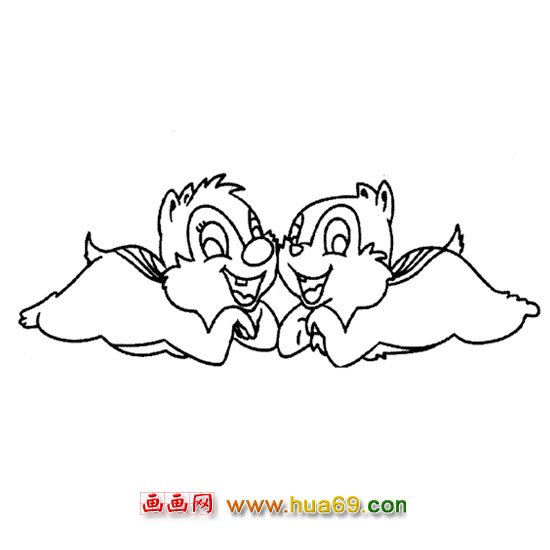 一对小松鼠【简笔画】