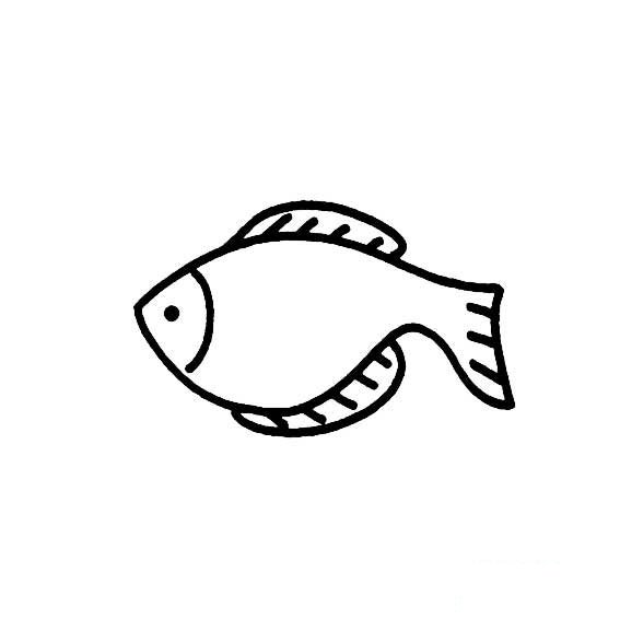 画一条简单的鱼水生动物简笔画