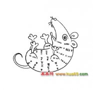 简笔画：老鼠晕了2