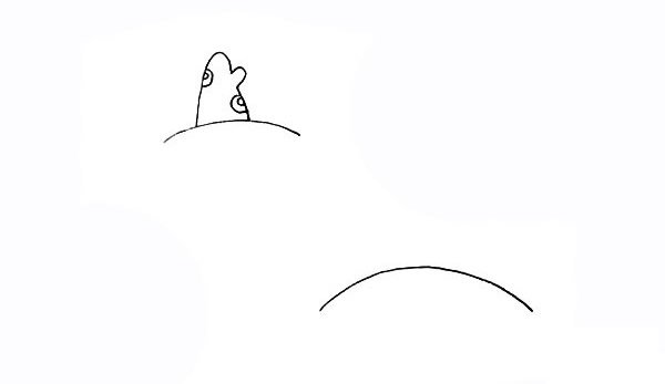 春季柳树小屋风景简笔画