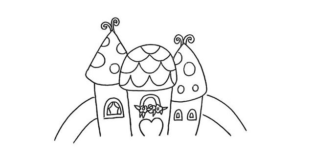 海上小屋简笔画步骤图