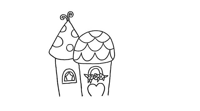 海上小屋简笔画步骤图