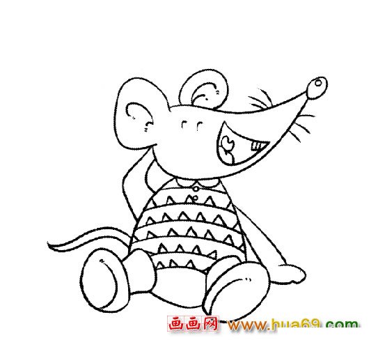 简笔画:高兴的小老鼠2