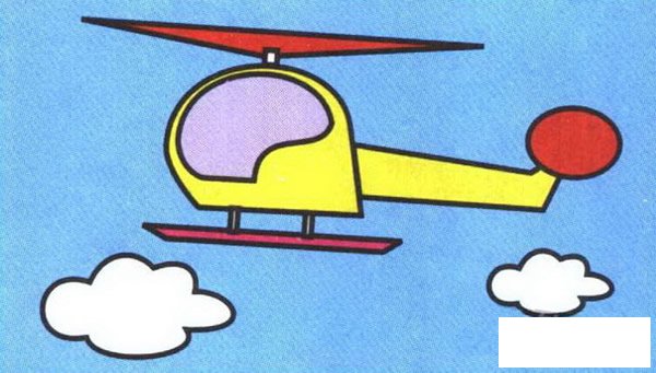 直升机彩色简笔画图片