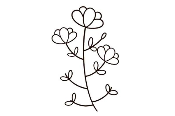 ​一枝漂亮的小花简笔画步骤图