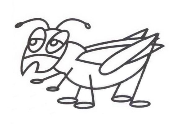 蟋蟀简笔画怎么画步骤四