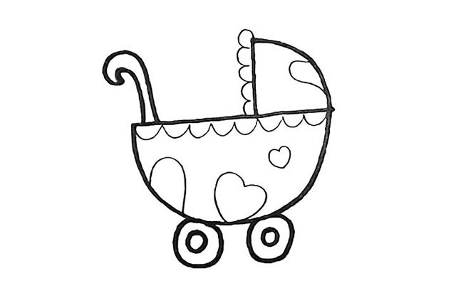 婴儿车简笔画步骤图