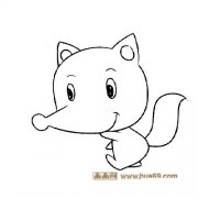 一只可爱的小狐狸简笔画2