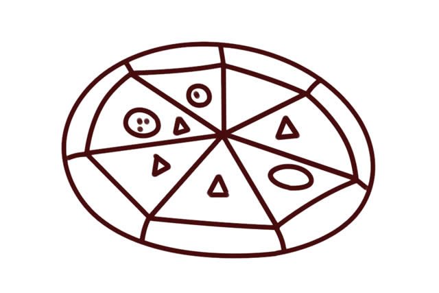 美食披萨简笔画简单画法图片