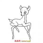 动物简笔画：抬脚的小梅花鹿