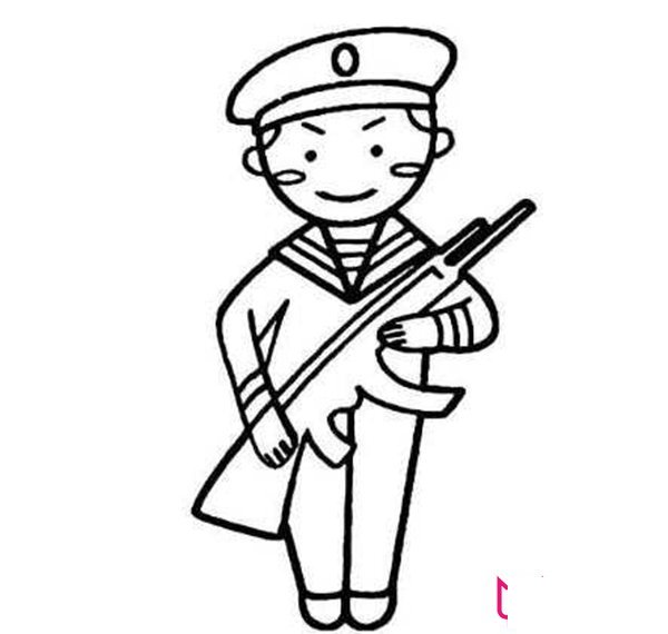 军人简笔画,好画的人物简笔画图片