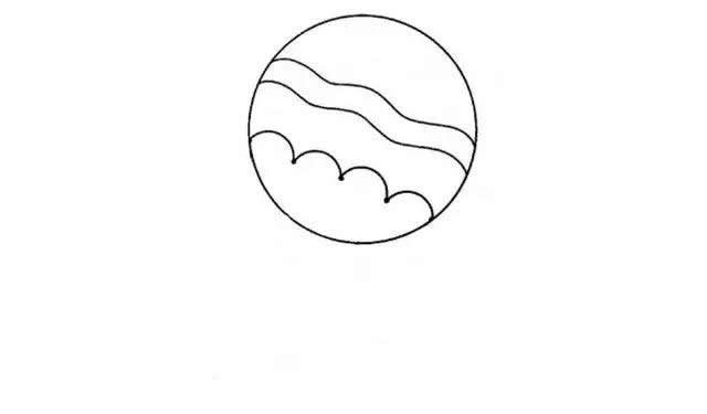 彩色热气球简笔画步骤图