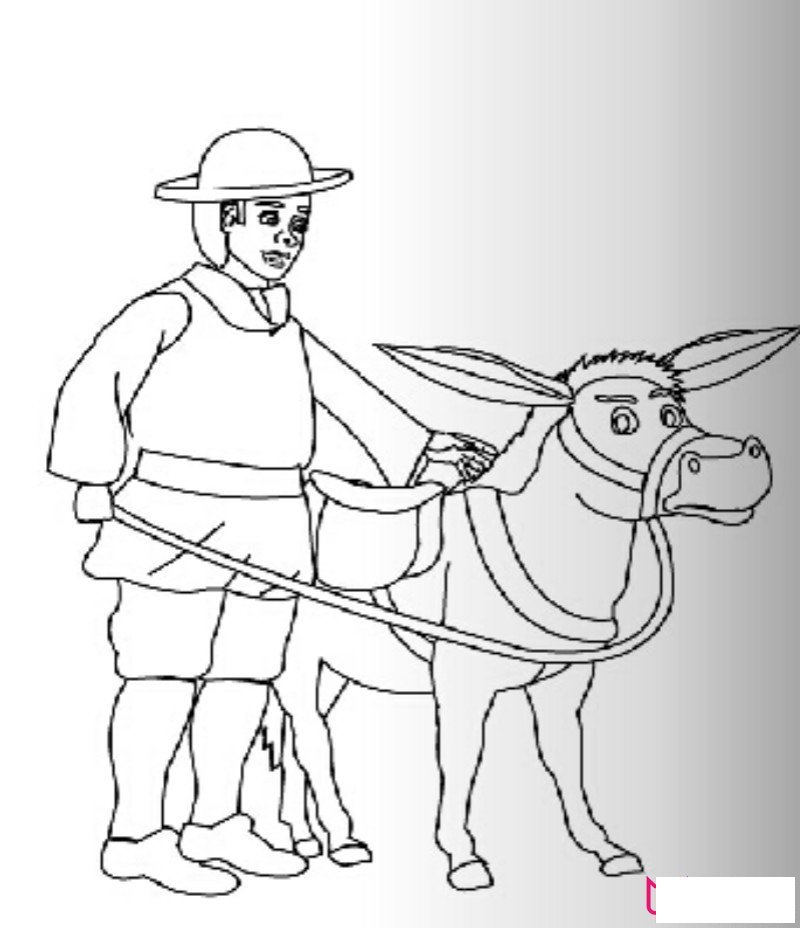 我和小毛驴简笔画