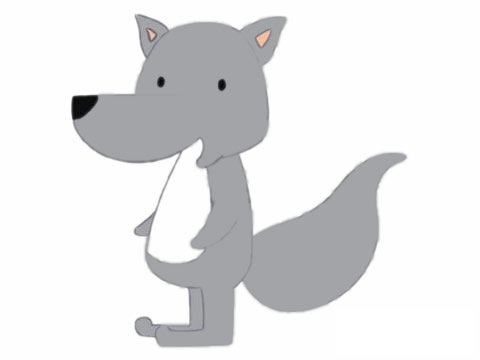 大灰狼简笔画图片