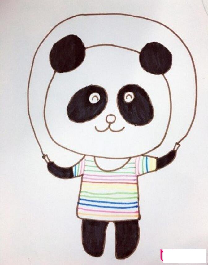 儿童大熊猫简笔画大全,多款可爱大熊猫