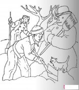 一起堆雪人简笔画