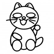 招财猫动物简笔画步骤图片大全