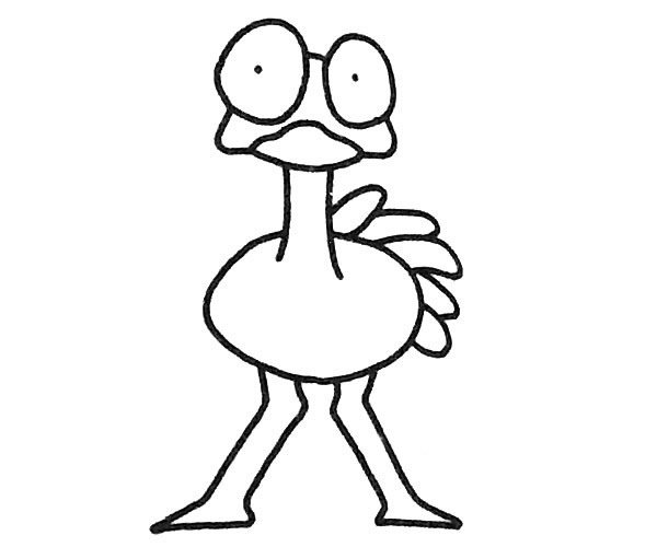 简单的鸵鸟简笔画步骤图解教程