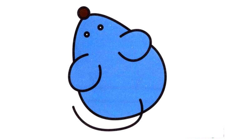彩色简笔画老鼠的图片教程