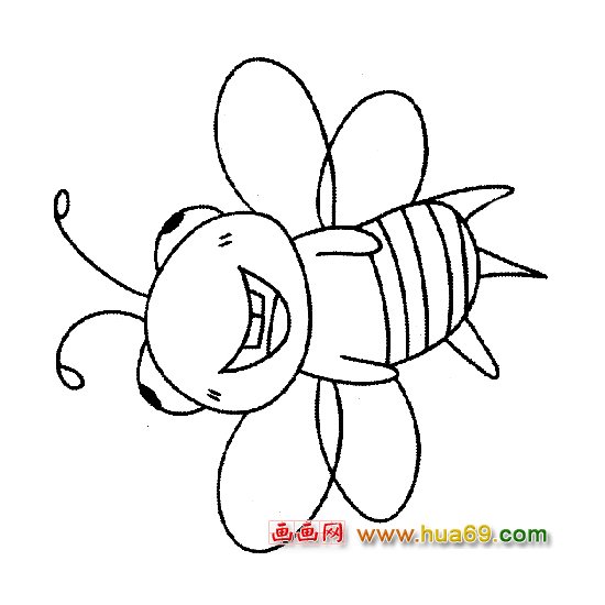坏笑的蜜蜂简笔画