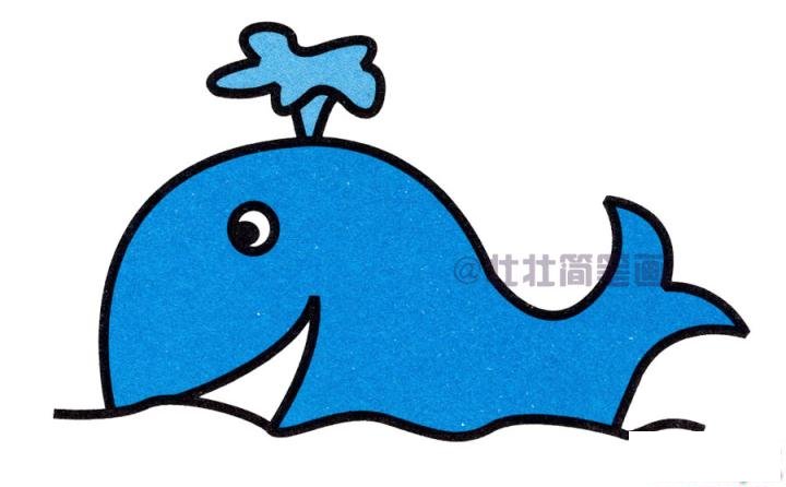 鲸鱼简笔画画法_怎么画鲸鱼的简笔画