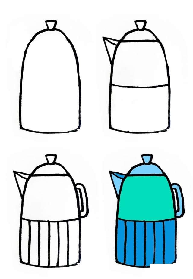 水壶简笔画的画法步骤图片