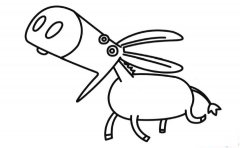 彩色毛驴简笔画画法_怎么画彩色毛驴的简笔画