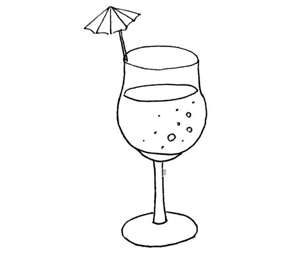 带颜色果汁简笔画步骤教程