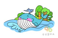 Q版鲸鱼简笔画画法