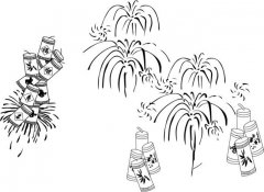 烟花鞭炮物品简笔画步骤图片大全