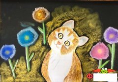 儿童简单好看的彩铅画图片大全，歪头杀的小猫