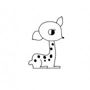 简单易学的可爱小梅花鹿画法野生类动物