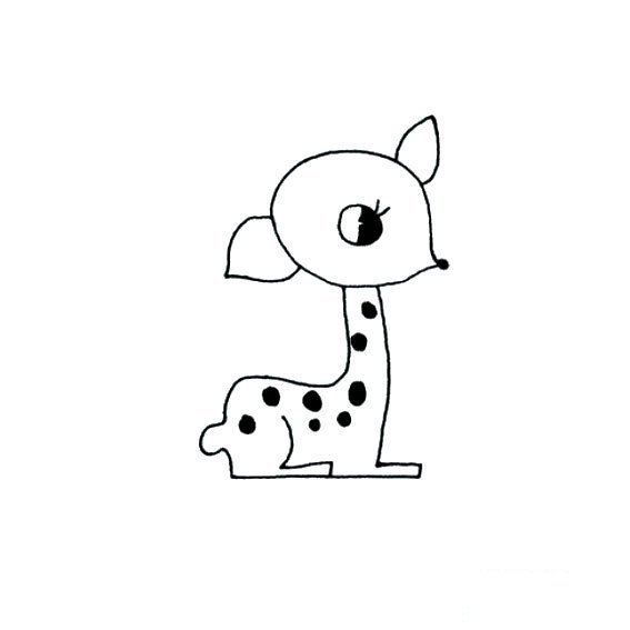 简单易学的可爱小梅花鹿画法野生类动物