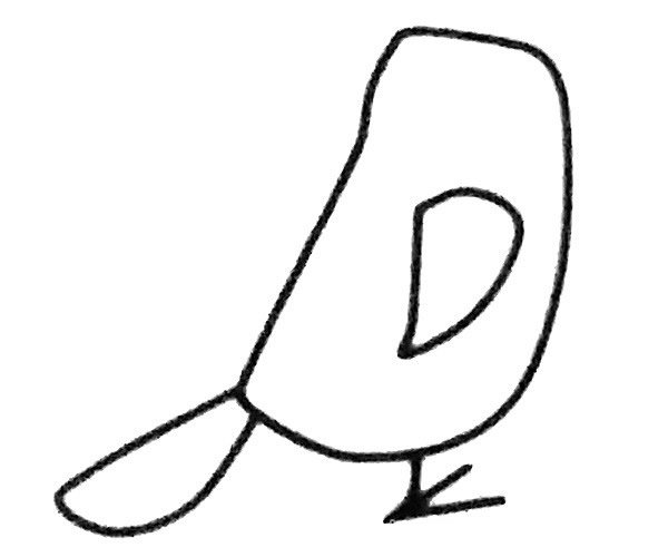 啄木鸟简笔画步骤3