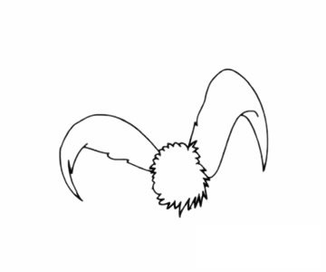 毽子简笔画图片步骤二