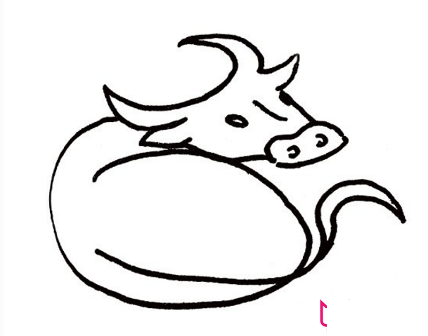 躺着的水牛简笔画，如何画一头水牛