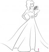 漂亮的新娘简笔画，好看的人物简笔画图片